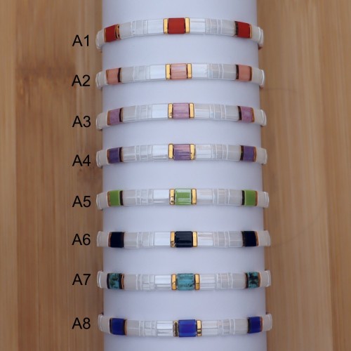Bracelet perles plates Miyuki Tila