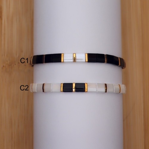 Bracelet perles plates Miyuki Tila