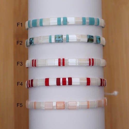 Bracelet perles plates Miyuki Tila
