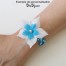 Bracelet mariage argent et parme + fleurs BRA316B