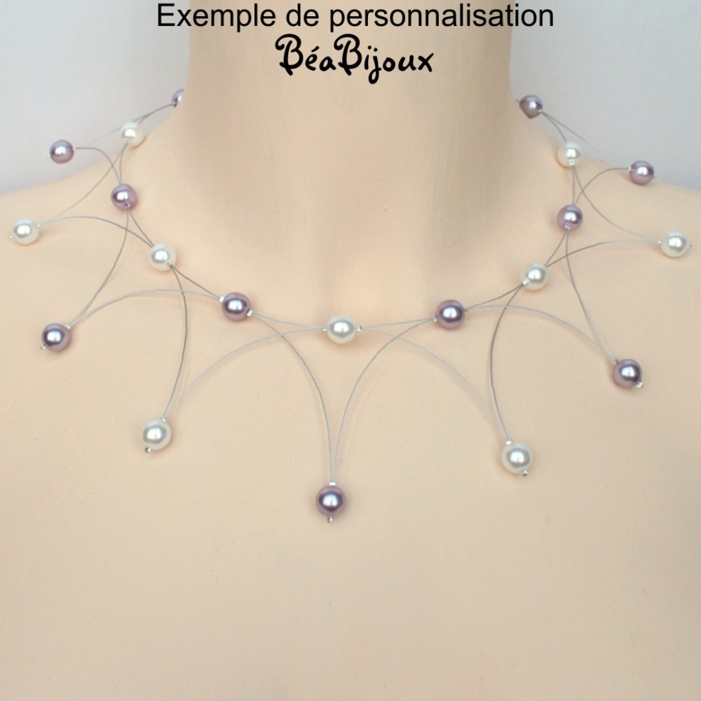 Collier mariage perles ivoire