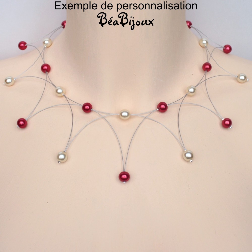 Collier mariage perles ivoire
