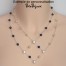 Collier mariage blanc et noir + strass CO1180A