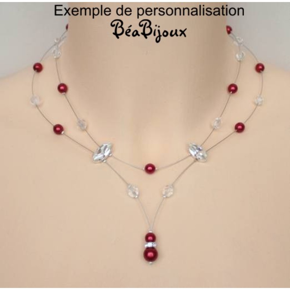 Collier mariage blanc cristal et strass Collier mariage blanc cristal et strass