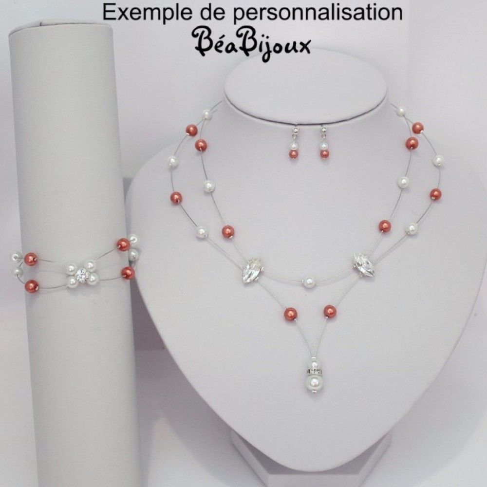 Collier mariage blanc cristal et strass Collier mariage blanc cristal et strass