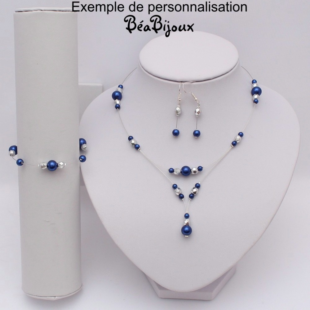 Collier mariage ivoire et bordeaux