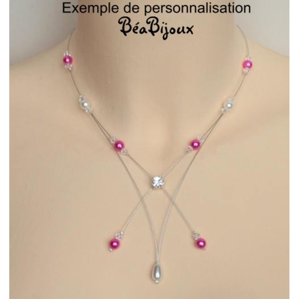 Collier mariage blanc cristal et strass Collier mariage blanc cristal et strass