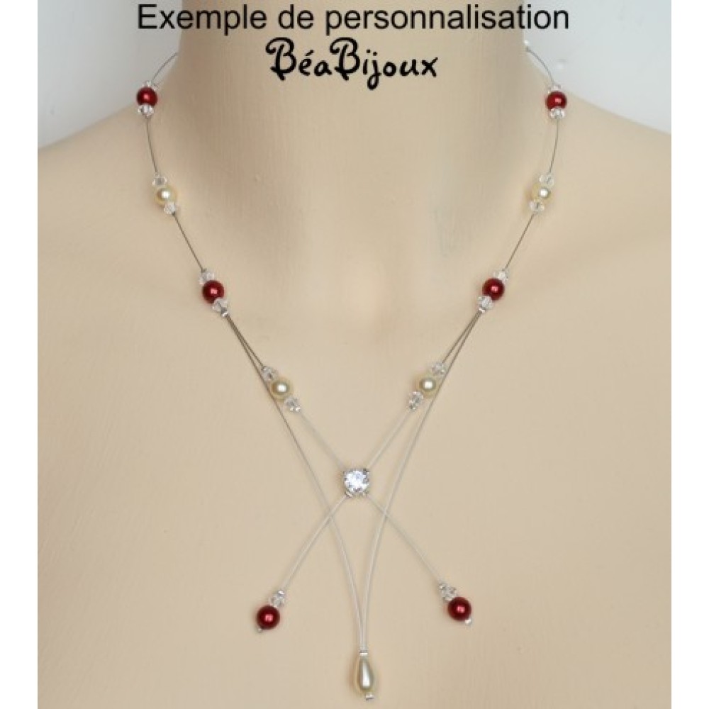 Collier mariage blanc cristal et strass Collier mariage blanc cristal et strass