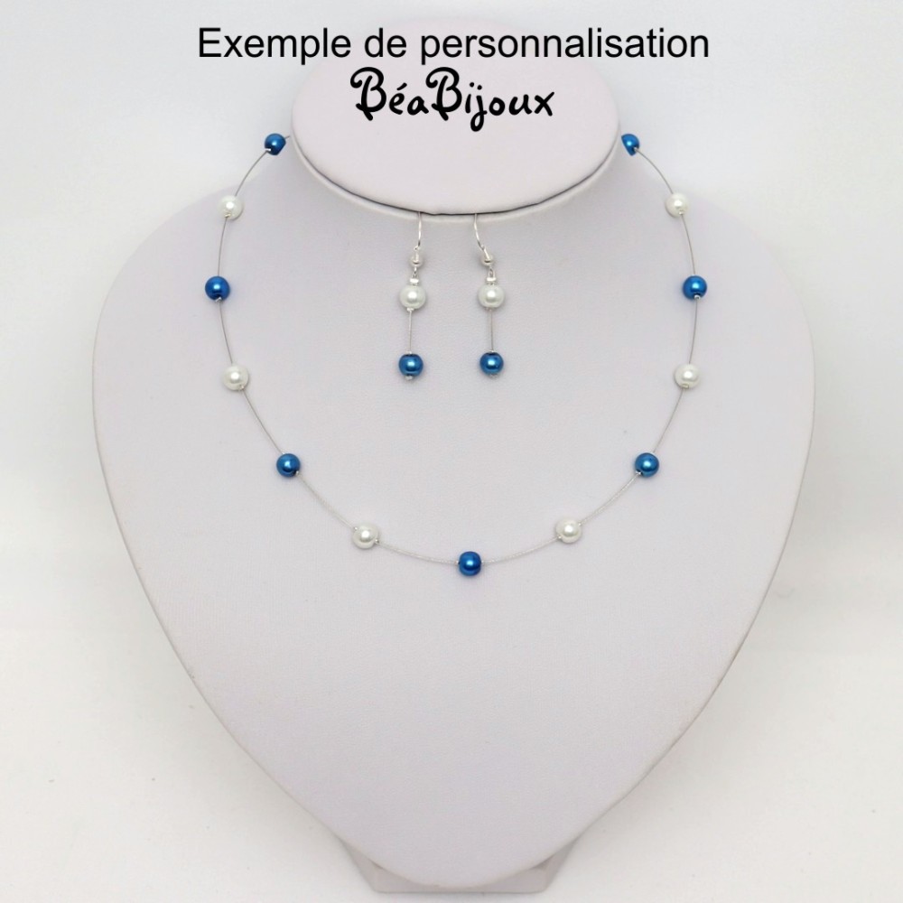 Collier mariage ivoire et bordeaux Collier mariage ivoire et bordeaux