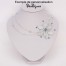 Collier mariage blanc cristal fleur argent CO1253A