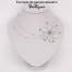 Collier mariage blanc cristal fleur argent CO1253A