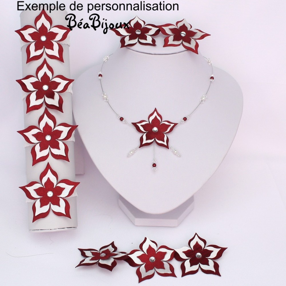 Collier mariage fleur blanc et or Collier mariage fleur blanc et or