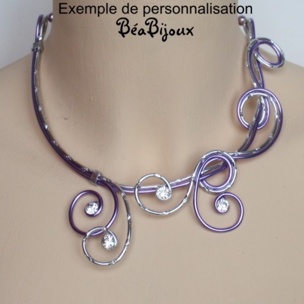 Collier mariage blanc argent et strass Collier mariage blanc argent et strass