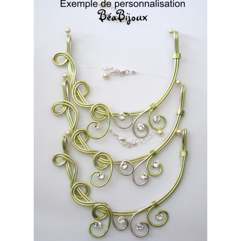 Collier mariage blanc argent et strass Collier mariage blanc argent et strass