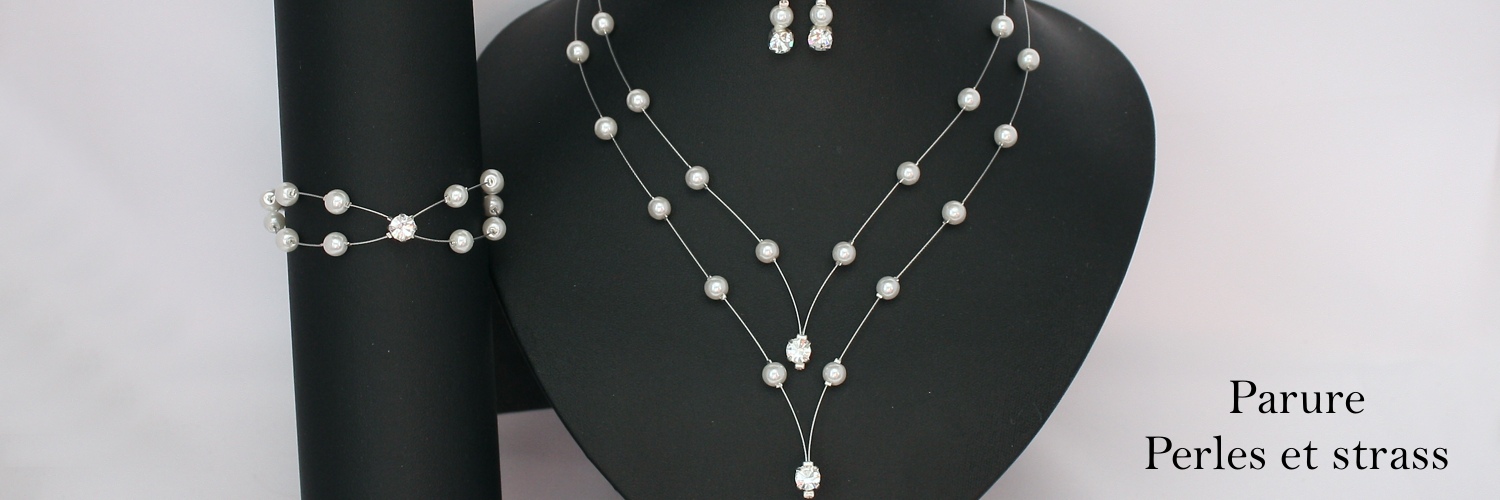 Parure mariage blanc et strass PA1276A