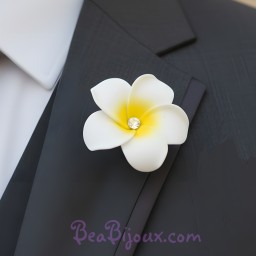 Broche Boutonnière fleur de tiaré BRO363