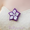 Broche fleur blanc violet BRO343