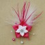 Broche mariage fleur blanc fuchsia plumes BRO342