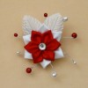 Broche mariage rouge et blanc BRO349