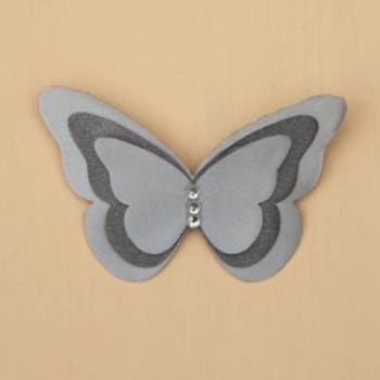 Broche ou boutonnière papillon gris BRO400