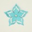 Broche ou boutonnière mariage fleur turquoise et blanc BRO359