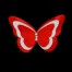 Broche ou boutonnière papillon rouge et blanc BRO357