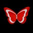 Broche ou boutonnière papillon rouge et blanc BRO357