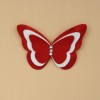 Broche ou boutonnière papillon rouge et blanc BRO357