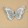 Broche boutonnière mariage papillon blanc argent BRO1271