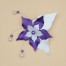 Broche boutonniere fleur et perles blanc violet BRO360B