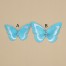 Broche/boutonnière papillon satin turquoise blanc BRO361
