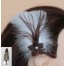 Pince à cheveux mariage blanc chocolat fleur plumes PI005A