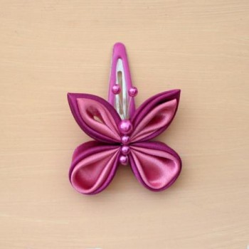 Pince à cheveux papillon rose PI012A