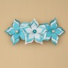 Barrette mariage fleur turquoise et blanc BAR359