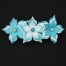 Barrette mariage fleur turquoise et blanc BAR359