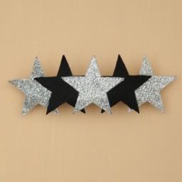Barrette mariage étoile noir et argent BAR358