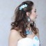 Barrette mariage fleur turquoise et blanc BAR359