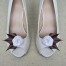 Clips chaussures mariage fleurs blanc et chocolat CC001