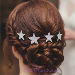 4 épingles à cheveux étoiles argent EP358B