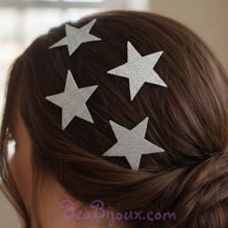 4 épingles à cheveux étoiles argent EP358B