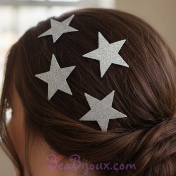 4 épingles à cheveux étoiles argent EP358B