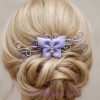 Epingle à cheveux argent lilas papillon EPA323