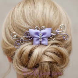Epingle à cheveux argent lilas papillon EPA323