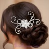 Epingle à cheveux blanc et argent + fleur EPA235