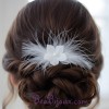 Epingle à cheveux fleur plumes blanc EP1242A