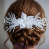 Epingle à cheveux fleurs et plumes blanches EPA314