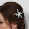 Epingle à cheveux mariage étoile noir et argent EP358