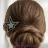 Epingle à cheveux mariage étoile noir et argent EP358