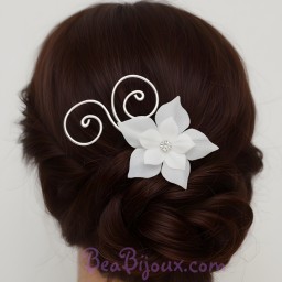 Epingle à cheveux mariage fleur blanc EPA1280A
