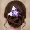 Epingle à cheveux mariage fleur blanc violet EP360A